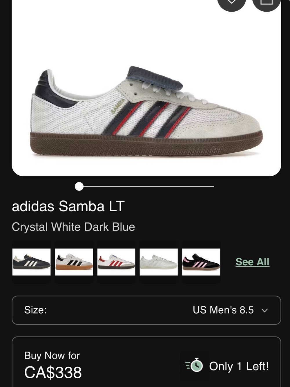adidas Samba LT crystal white dark blue